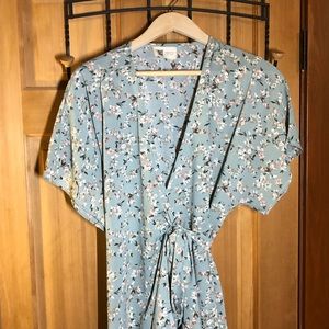 Floral print wrap dress